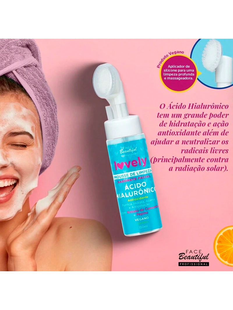 Mousse de Limpeza Facial Sabonete Lovely Espuma Facial Face Beautiful