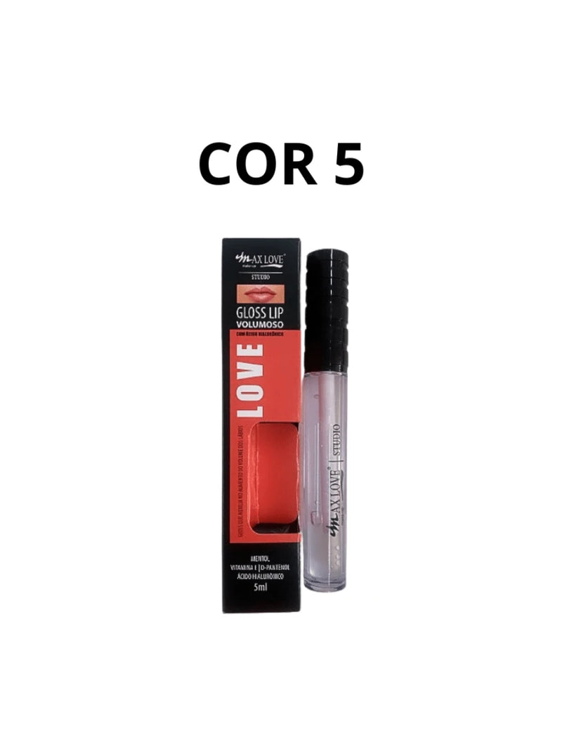 Gloss Lip Volumoso Aumenta boca Vegano Max Love - 5ML Festa Junina