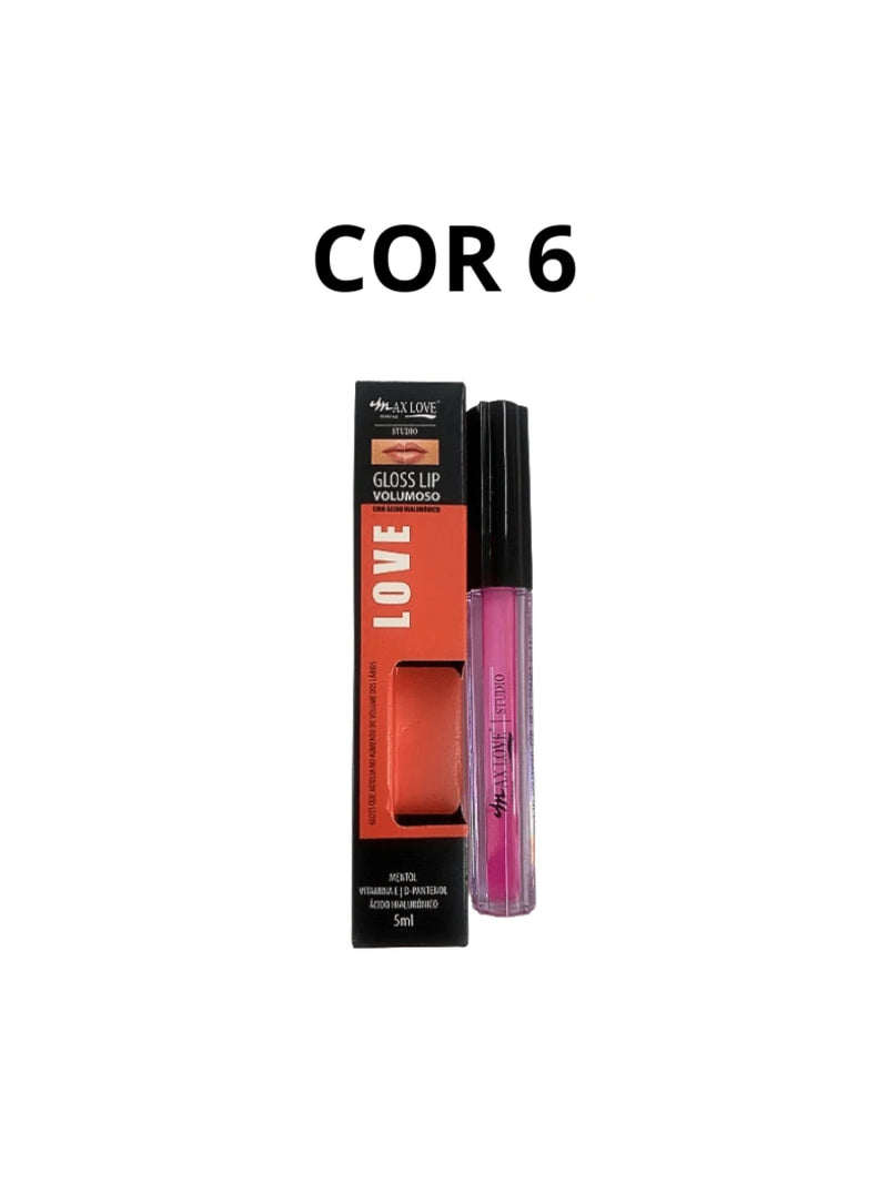 Gloss Lip Volumoso Aumenta boca Vegano Max Love - 5ML Festa Junina