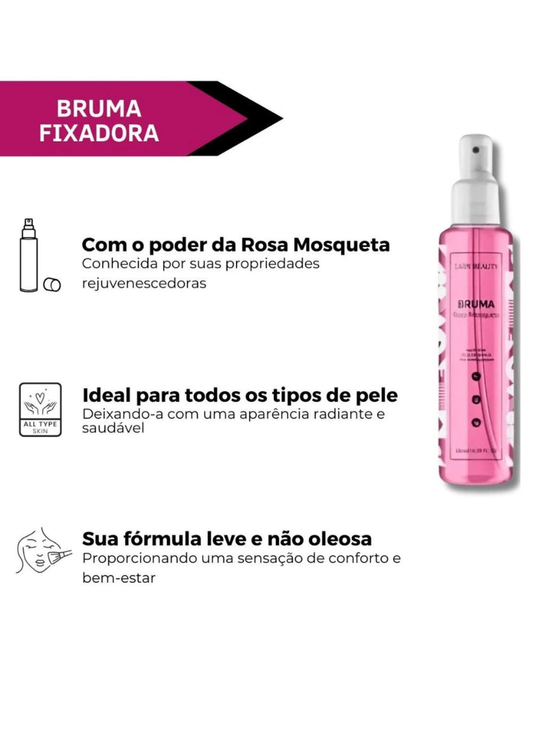 Bruma Fixadora de Maquiagem Rosa Mosqueta 130ml - Lady Beauty Festa Junina