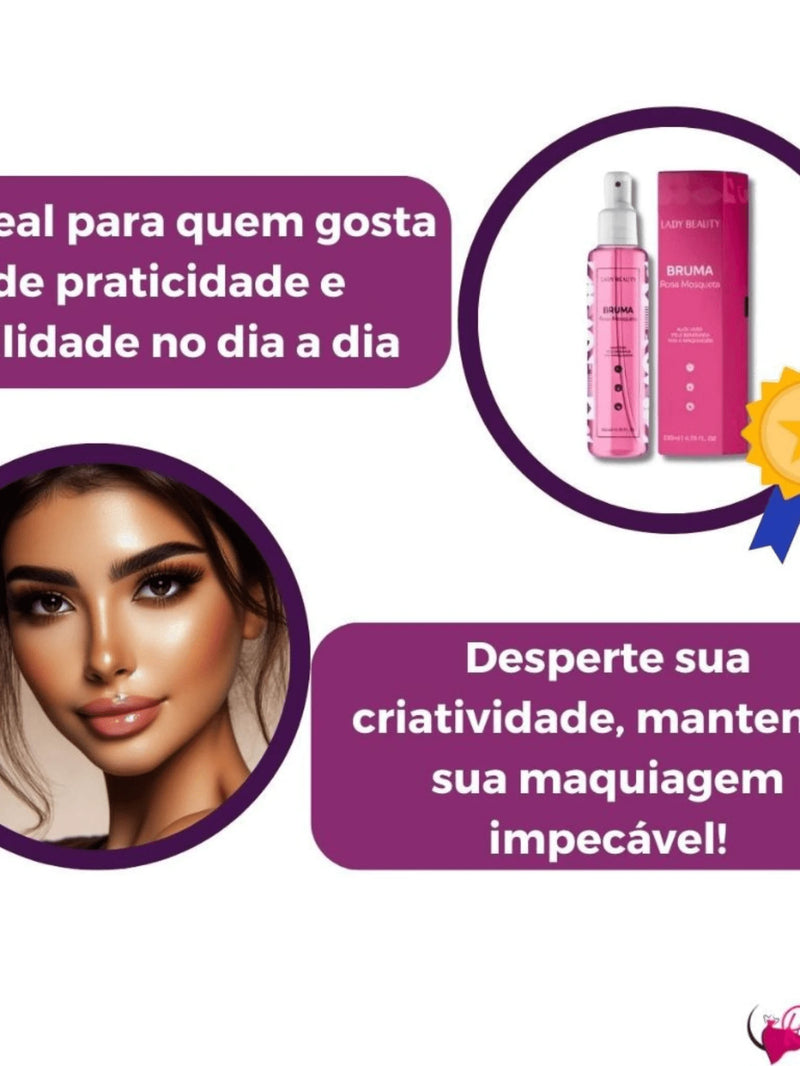 Bruma Fixadora de Maquiagem Rosa Mosqueta 130ml - Lady Beauty Festa Junina
