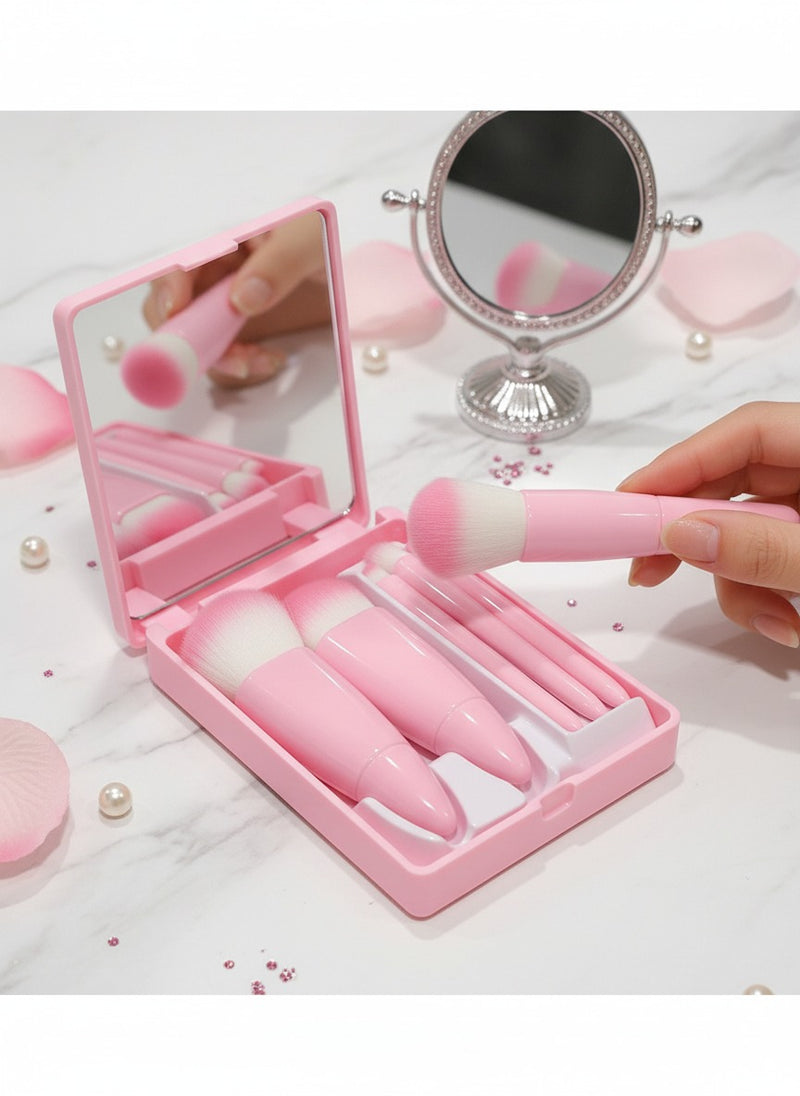 Kit 5 pincéis para maquiagem Com espelho super sofisticado