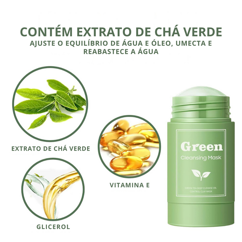 GreenTea Stick — Máscara Facial Removedora de Cravos