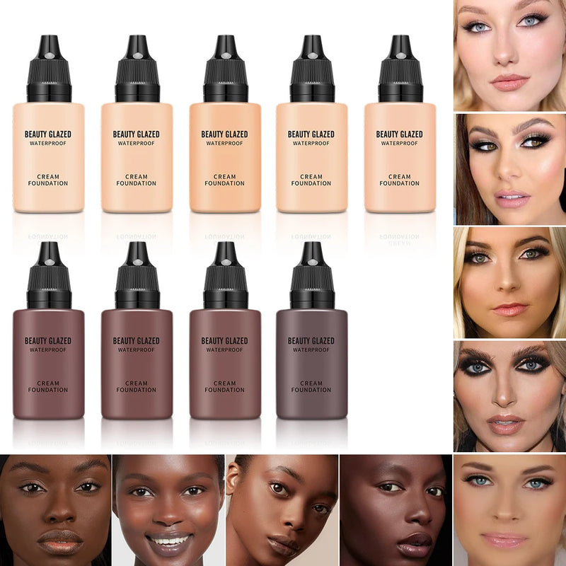 Flawless Cover 9 — Base Líquida à Prova d’Água, Alta Cobertura & Hidratação