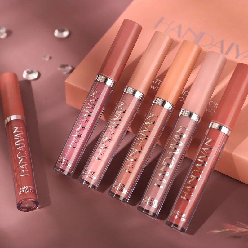 Handaiyan 6 Cores — Batom Matte à Prova d’Água, Longa Duração