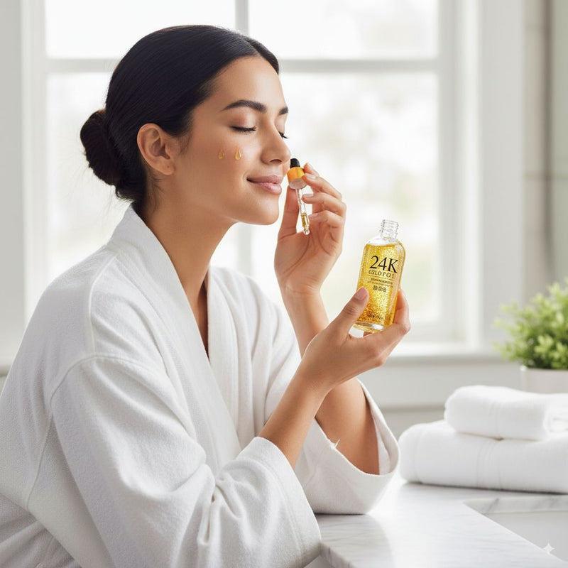 Sérum Facial 24K Gold Hyaluronic — Colágeno, Lifting & Anti-Idade
